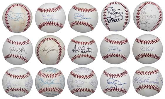 Lot of (15) New York Mets Single/Multi Signed Baseballs (PSA/DNA PreCert)